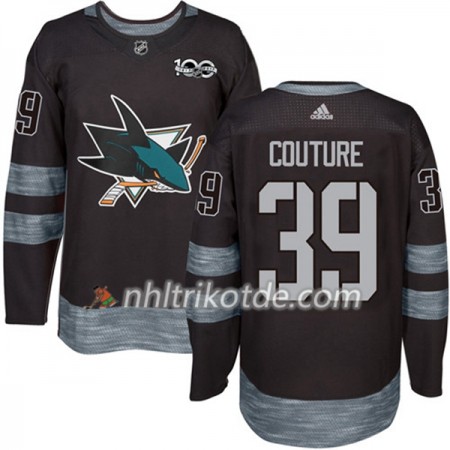 San Jose Sharks Trikot Logan Couture 39 1917-2017 100th Anniversary Adidas Schwarz Authentic - Herren